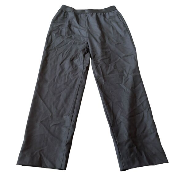 Helmut Lang Ankle Pants Women's 8 Black Nylon Stretch Elastic Waist Tapered